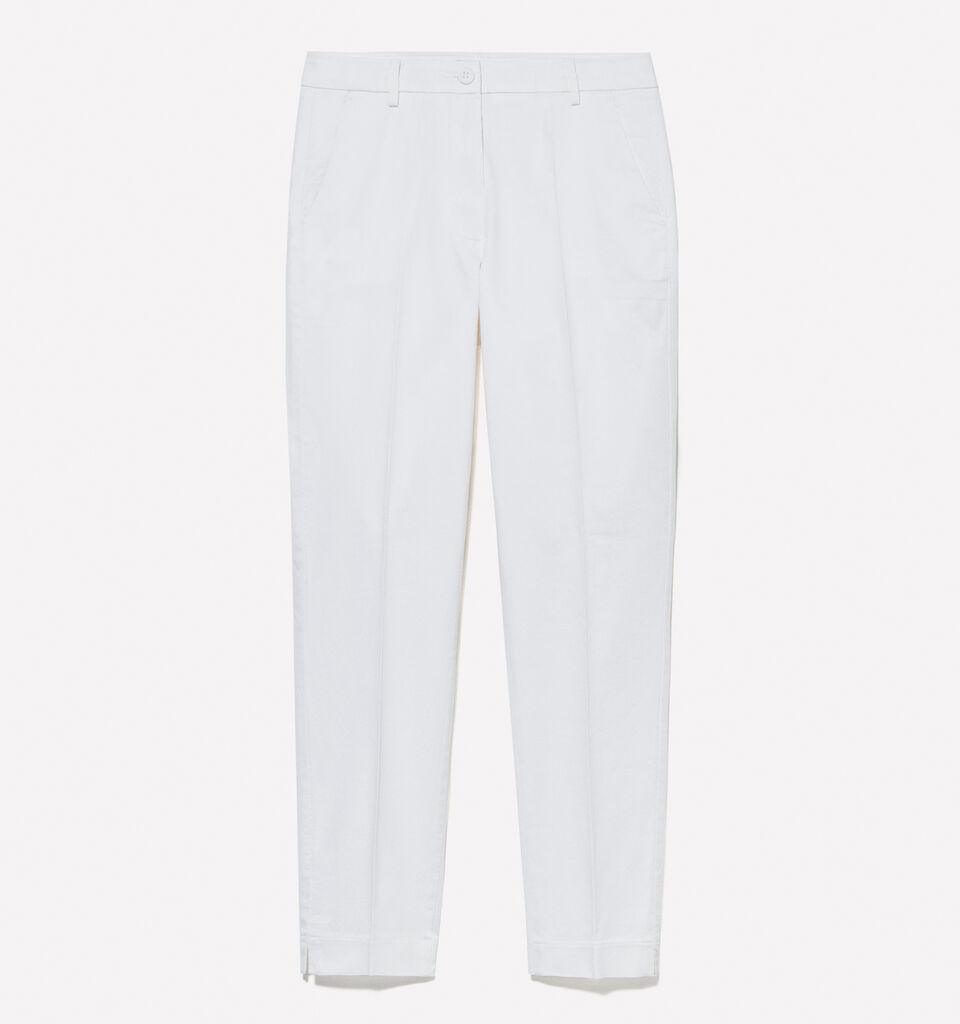 White regular fit chinos  - women's chino trousers - White | Sisley image number 6